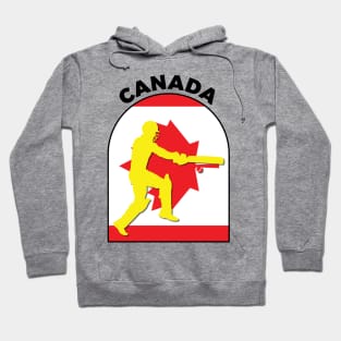 Canada Cricket Batsman Canada Flag Hoodie